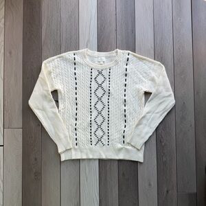 Cyrus Cream Cable Knit Sweater | Size: Large